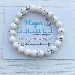 Beaded gemstone Dalmatian jade bracelet!